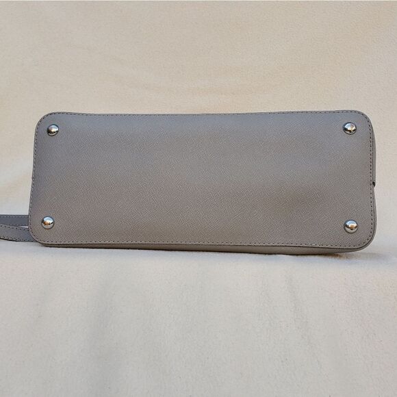 Michael Kors Gray Saffiano Leather Crossbody Satchel - Picture 15 of 17